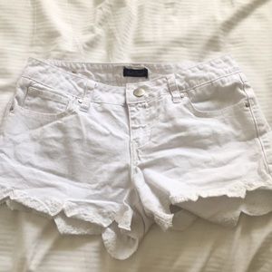 White denim shorts